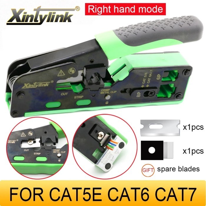 rj45 cat5 cat6 cat6a cat7 crimper crimping hand tools network clip