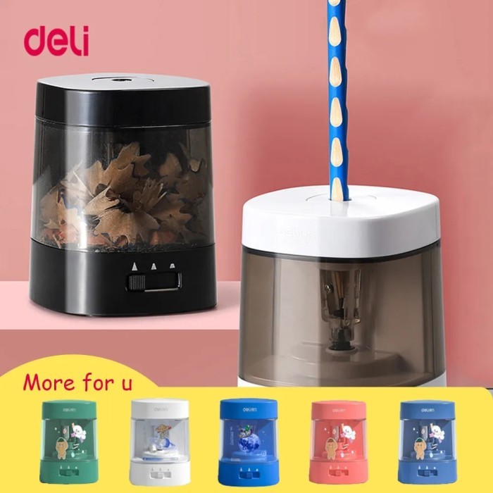 Deli Automatic pencil sharpener Two-hole Electric Touch Switch Pencil