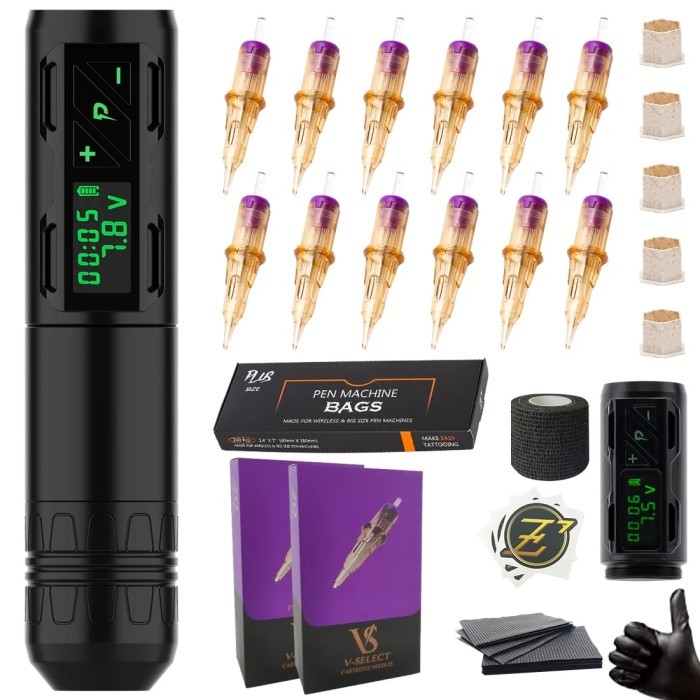 EZ Portex Gen 2S Wireless Battery Tattoo Pen Machine 40pcs Cartridge