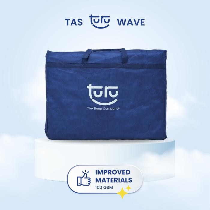 ASLI TURU Tas Bag Cover Kasur Lipat TURU Wave Spuound Tebal - Dark BluE READY STOCK