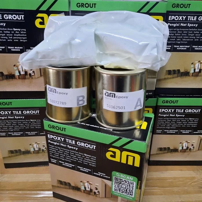 Fixco- Semen Nat Kolam Renang Warna PUTIH AM 55 Epoxy Tile Grout Terbaik