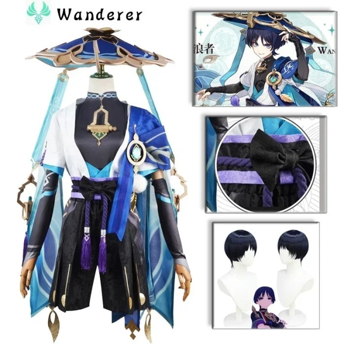 Genshin Impact Scaramouche Wanderer Cosplay Costume Halloween