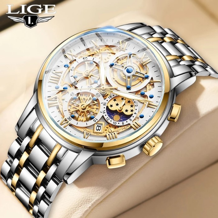 LIGE Men Watch Top Brand Original Sports Quartz Mens Watches Full