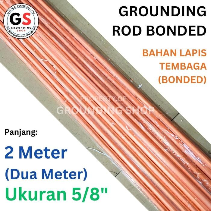 Top Rod Copper Bonded 5/8 X 2 Meter / Stik Grounding Rod Copper Bonded -