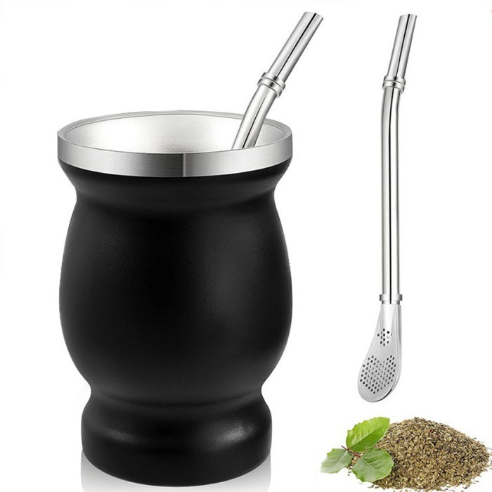 Yerba Mate Natural Gourd/Tea Cup Set Burgundy/Traditional Mate Cup