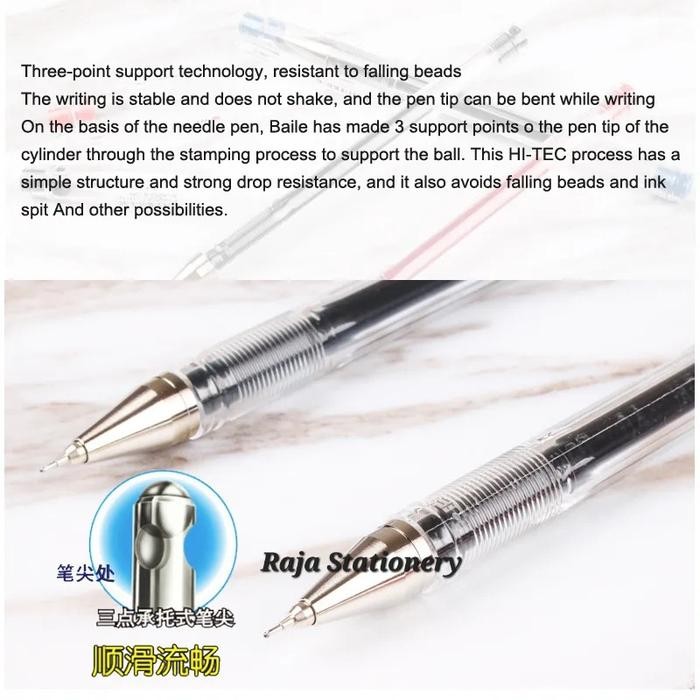 

Ready JT Pilot HiTec Pen 0.3 0.4 Black Blue / Pulpen Hi-Tec Hitam Biru HiTech