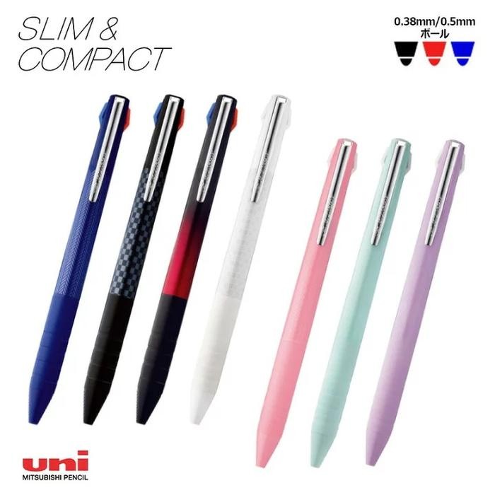 

Ready JT Uni Jetstream Multi Slim Compact 3 Color Pen 0.38mm 0.5mm SXE3-JSS