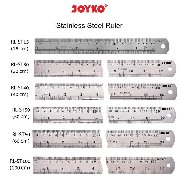 

Ready JT Joyko Ruler / Penggaris Besi Stainless Steel RL-ST50 (15CM - 100CM)