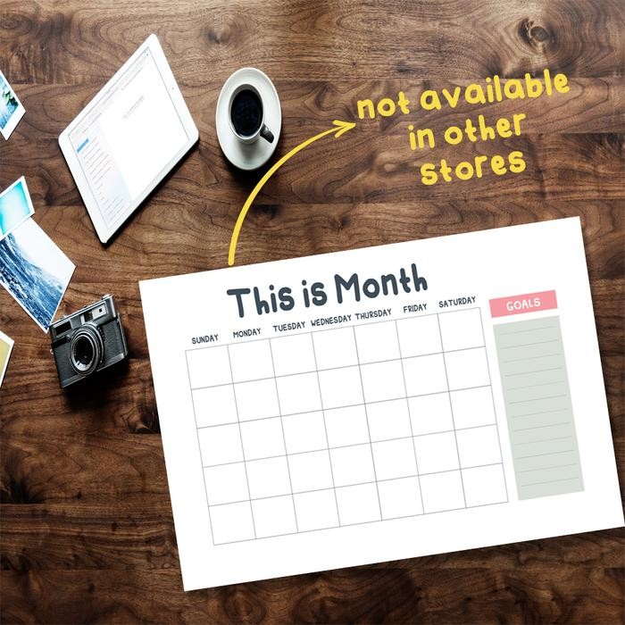 

Ready JT wall monthly planner board simple white plain size A3+ bisa tulis dan hapus (free1pcs