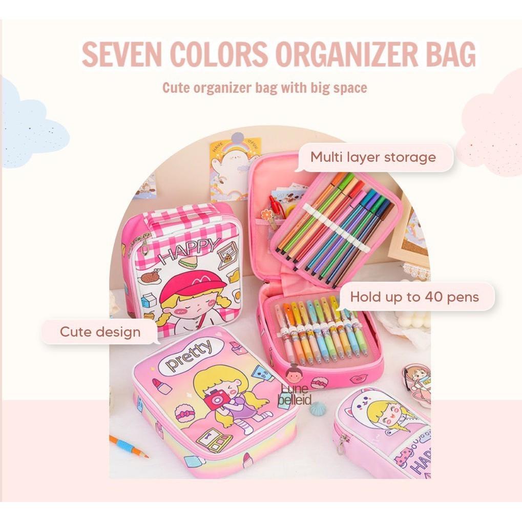 

Seven Colors Organizer Bag Sticker / Tas Tempelan Stiker Anak Pen Warna Warni SET