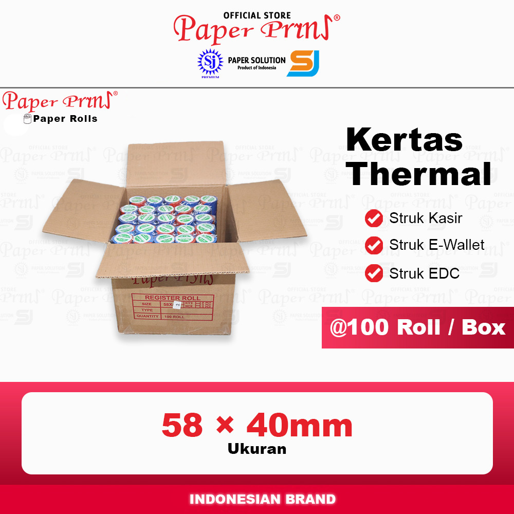 

Kertas Struk 58x40mm Paperyns (1 Box isi 100 Roll)