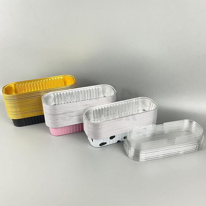 Tray Alumunium Foil Persegi Panjang Tutup Mika 200ml isi 10 pcs