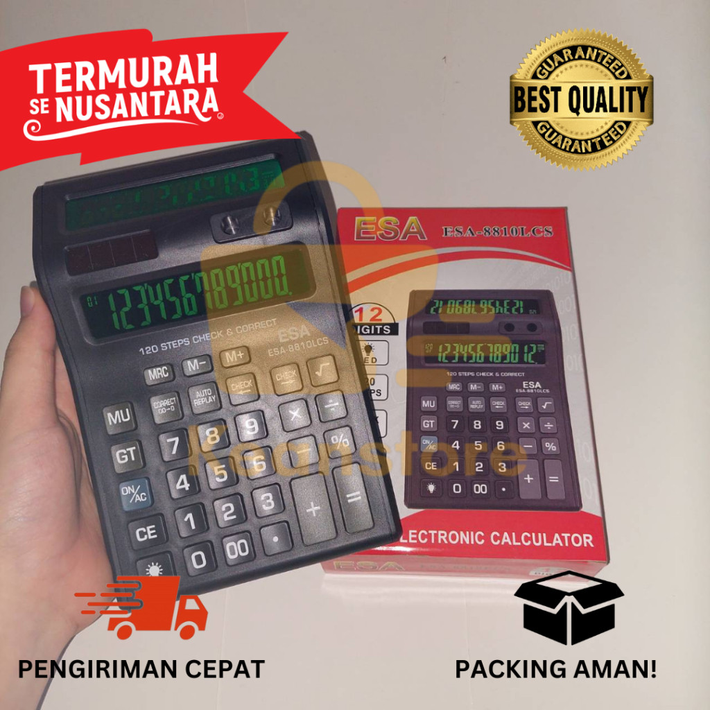 

ESA 8810 LCS Kalkulator LED Kalkulator 12 Digit - Kalkulator Check - Kalkulator Besar Calculator