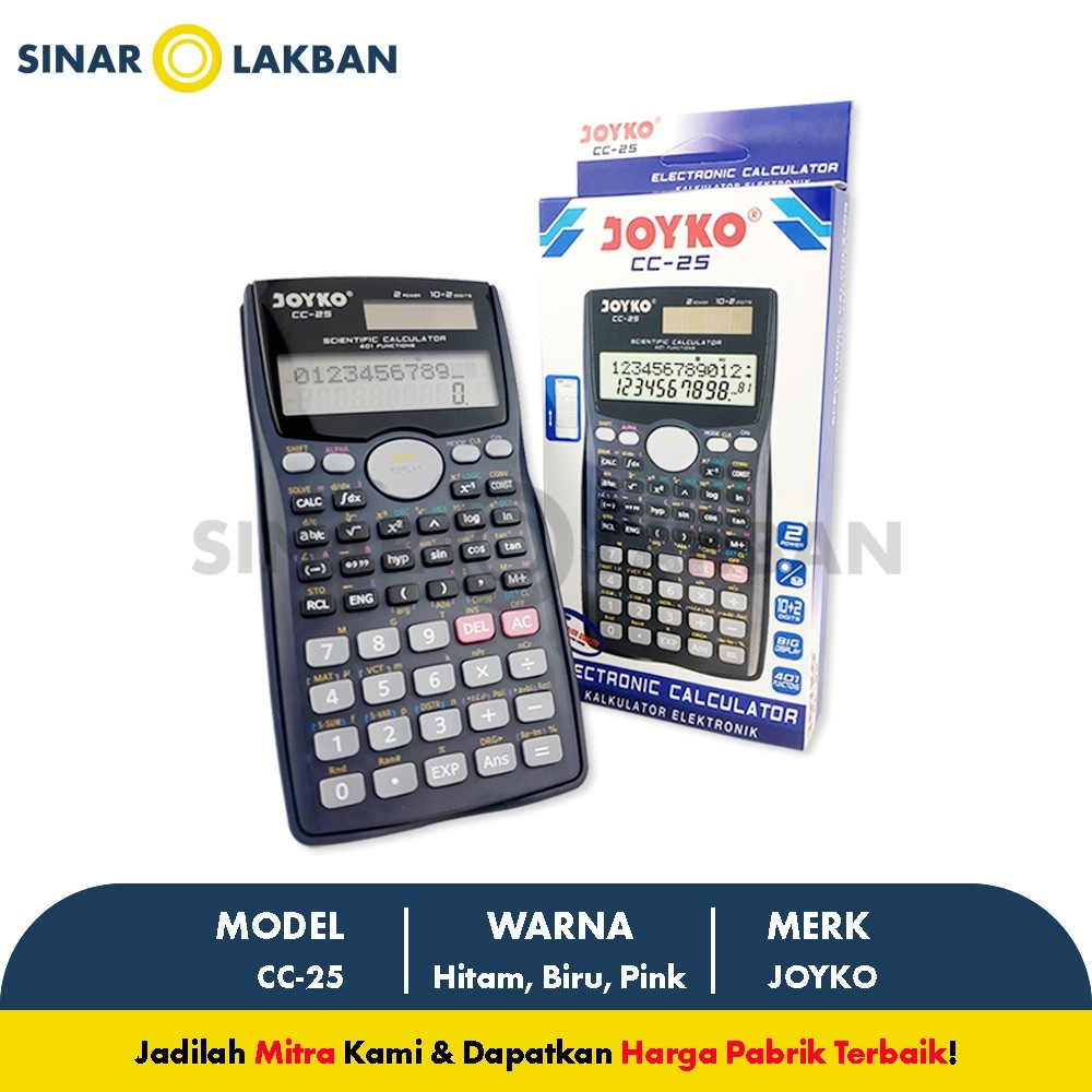 

Calculator Kalkulator Joyko CC-25 Scientific 401 Functions SINAR LAKBAN