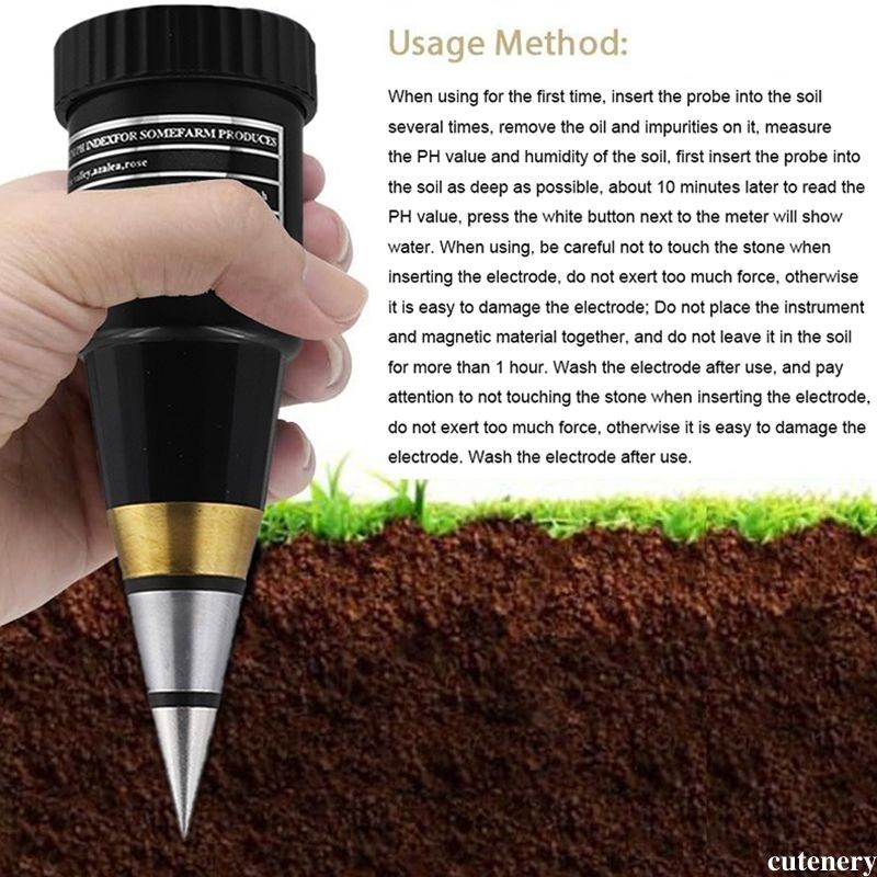 

cuteneryAlat Penggukur Tanah Soil Ph Mete 2 in 1 Pen Type PH Meter Soil Analyzer Tester Meter Alat