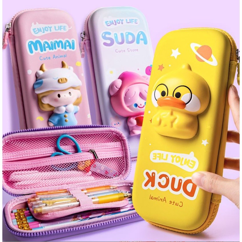 

Tempat Kotak Pensil Anak Karakter Lucu unik squishy 3D Waterproof CS014
