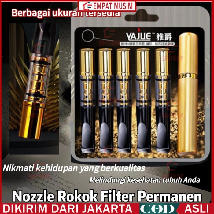 PREMIUM 5 Pcs Filter Asap Permanen/Pipa Filter Rokokok/Cangklong Saringan Racun/Pipa Penyaring