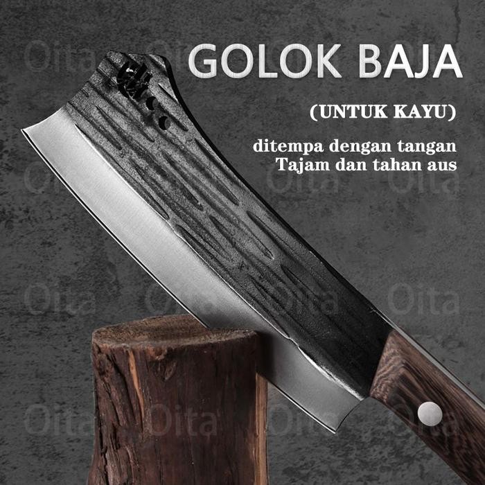 PREMIUM Golok Baja Per Asli Golok Sembelih Super Tajam Golok Baja Pisau Baja