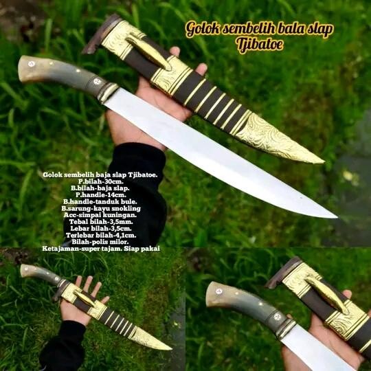PREMIUM GOLOK PISAU PARANG SEMBELIH BAJA S3LAP ASL TJIBATU SUPER TAJAM