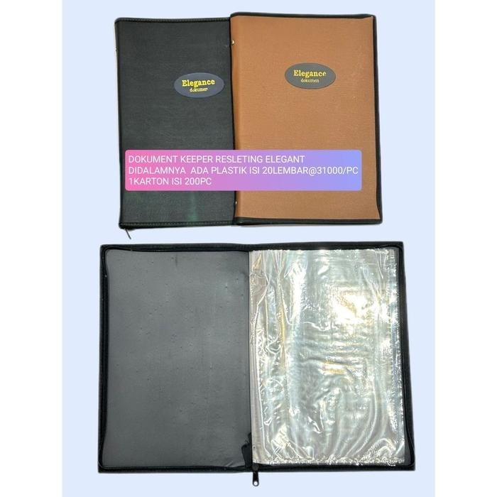 PREMIUM Map Dokumen Keeper Resleting Elegant / Clear Holder / Display Book Document Keeper Zipper