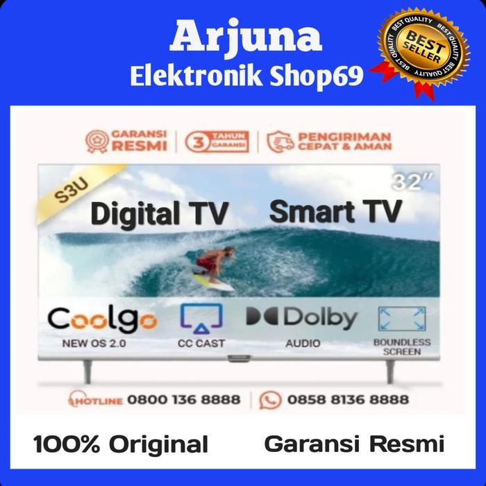 COOCAA 32S3U LED TV 32 Inch Smart TV Digital TV DVB-T2 USB Movie 32S3