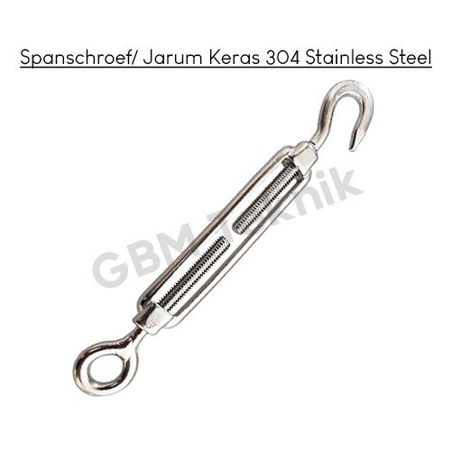 Jarum Keras Stainless SS 304 12MM / Span Skrup Stainless SS 304 12MM / Stainless Steel Turnbuckle