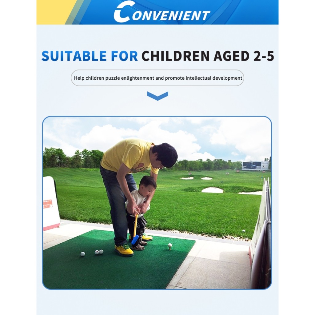 PGM Kids Golf Club Stik Golf Anak Plastik Set Driver Iron Putter + Tas