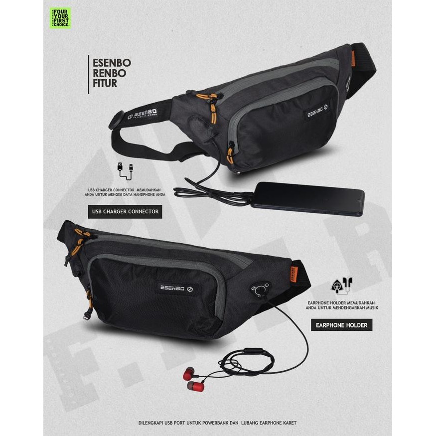Esenbo Renbo - Tas Pinggang Casual Pria Wanita Premium Esenbo Renbo - Waistbag Casual Pria Wanita