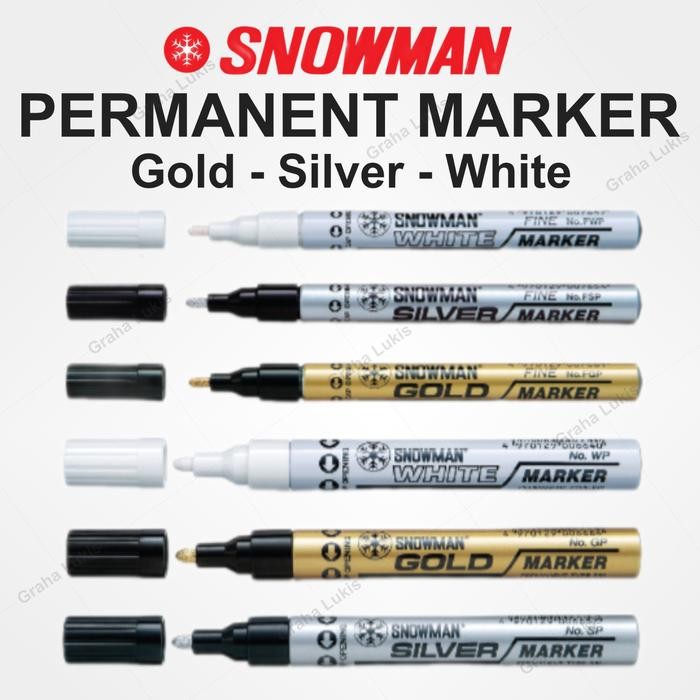 

Ready JT Snowman Paint Marker Gold / Silver / White - Spidol Permanent - Medium (Besar)