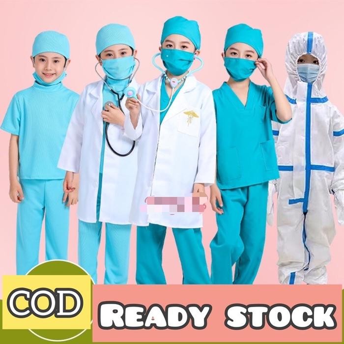 Baju Dokter Anak - Seragam Dokter Anak - Baju Dokter Bedah Kostum Anak