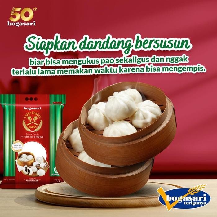 

Terlaris- Cakra Kembar Emas Pao Dan Mantao 5Kg Tepung Terigu Untuk Bakpao