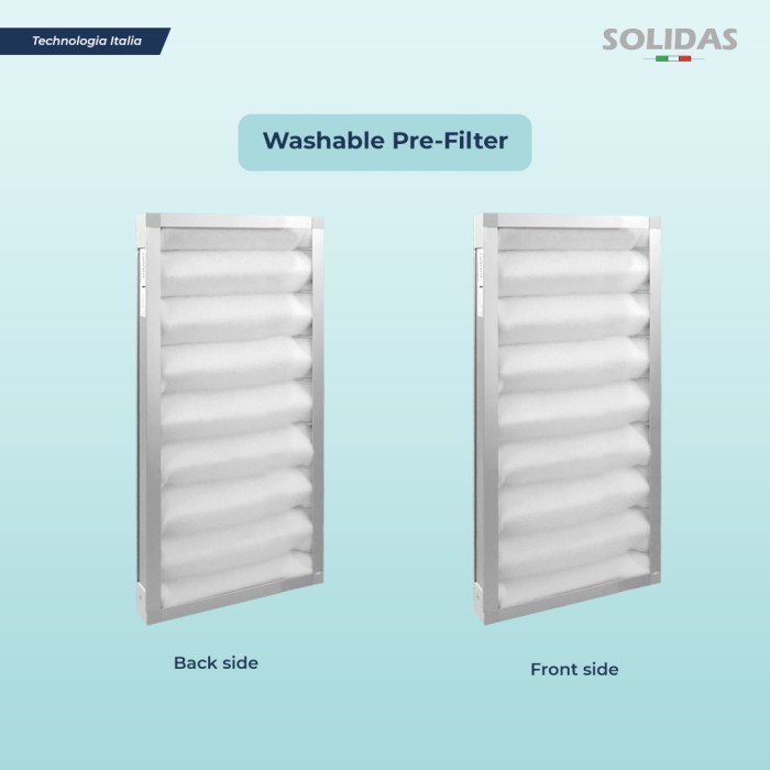 Solidas - Washable Pre-Filter AHU HVAC Class G4 - 289x594x46 mm / 12x24x2 Inch