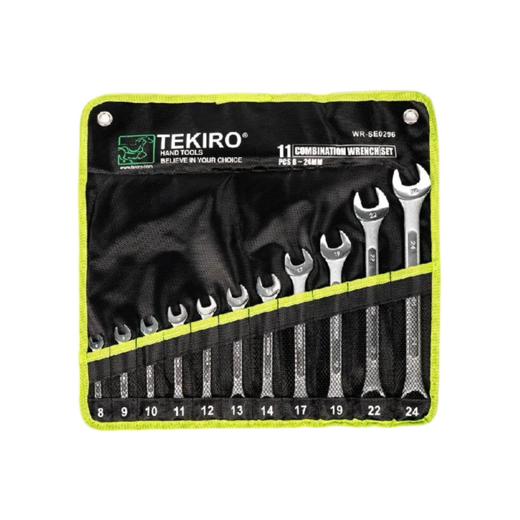 TEKIRO KUNCI RING PAS SET 11 PCS (8-24 MM) / KUNCI RING PAS SET 11PCS MILLI DAN INCHI