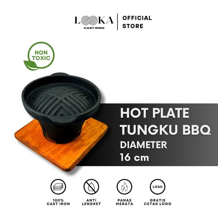 Looka Cast Iron Hot Plate Tungku BBQ Diameter 16 cm