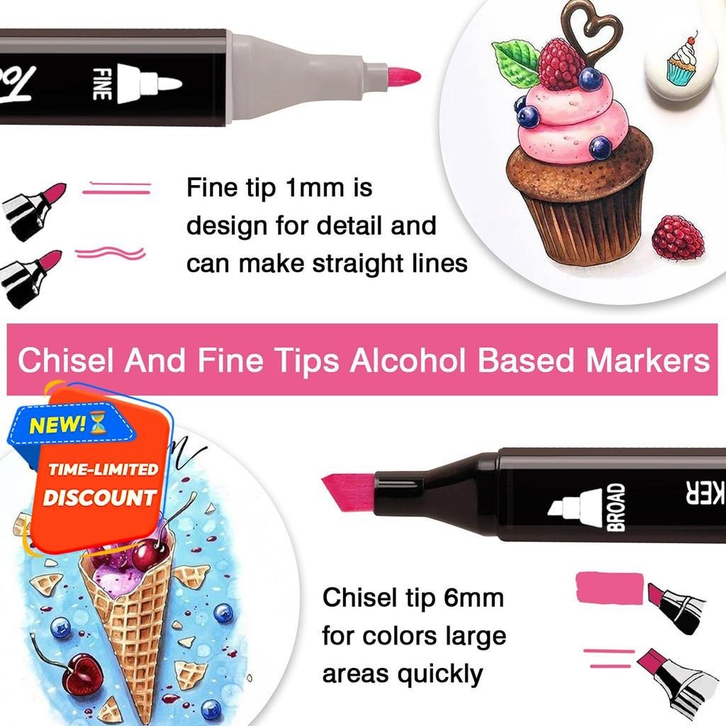 

24-168 Warna Spidol Double-Ended Berbasis Alkohol untuk Manga Menggambar Alat Graffiti Perlengkapan Sekolah Alat Tulis Seni |EO88NGMX|