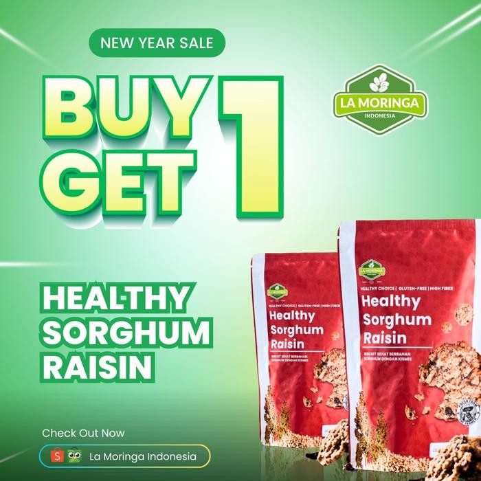 

(Buy1Get1) Healthy Sorghum Raisin 80 Gr/Cemilan Gluten Free Terbaik/Cocok Untuk Segala Usia