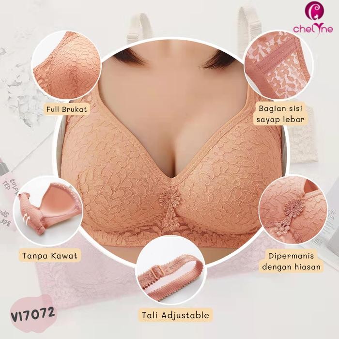 Chelyne BH Wanita V17072 / B668 Jumbo - Full Cup - Big Size Daily Bra