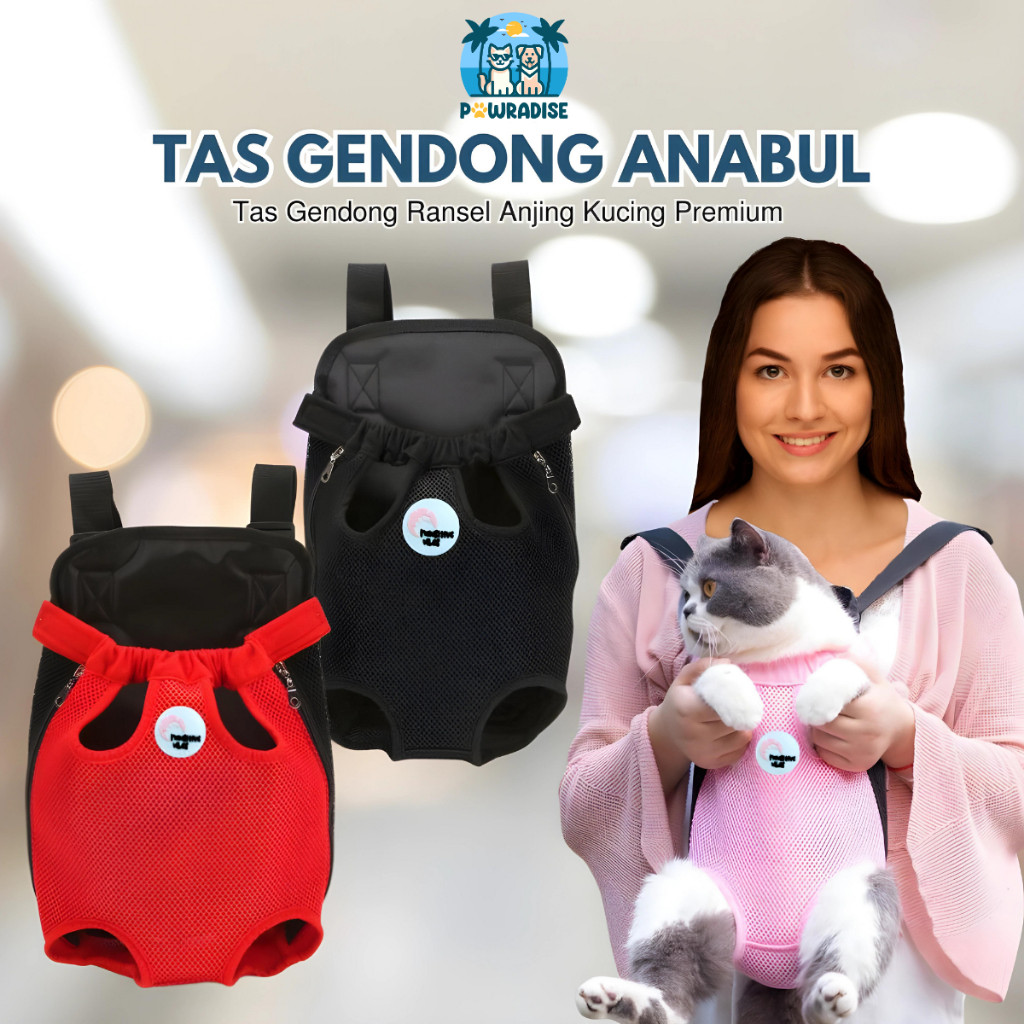 Pet Carrier Tas Gendong Depan Bela Untuk Anjing Kucing Lucu - Tas Gendong Ransel Anjing Kucing Pum -