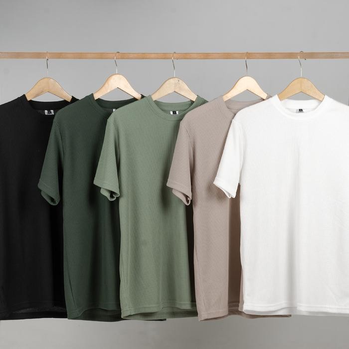 OTSKY KAOS PRIA POLOS WAFFLE PREMIUM