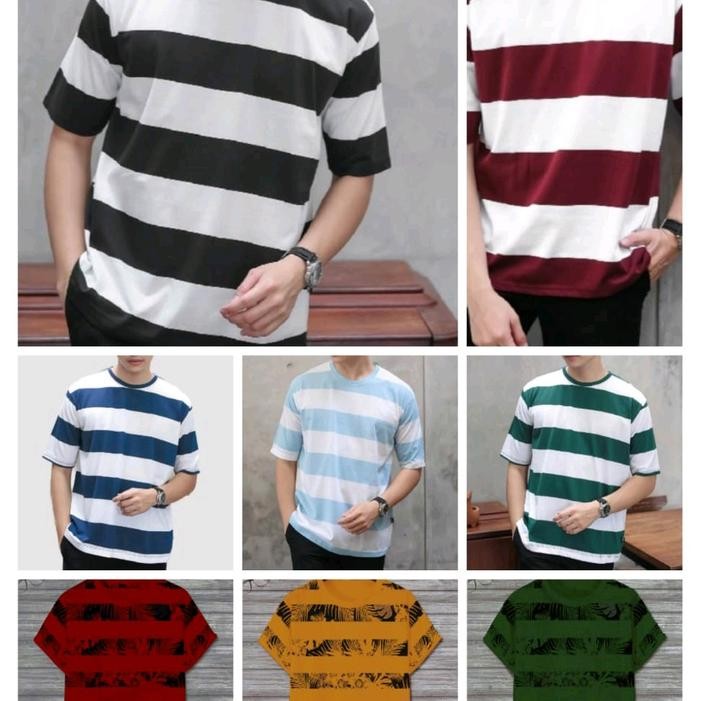 KAOS DISTRO STRIPE/KAOS SALUR,BELANG,BAJU KAOS PRIA DEWASA, KATUN SANTAI,BAJU KAOS