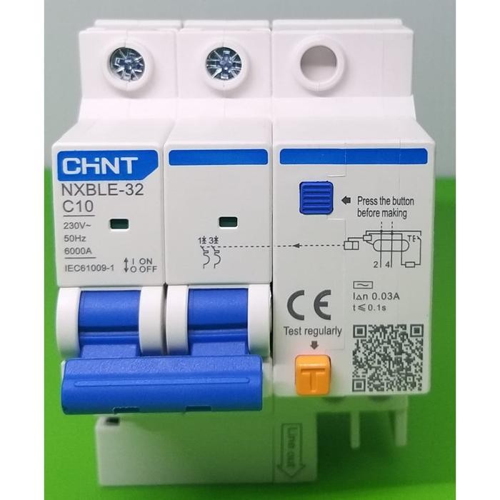 ALAT LISTRIK RCBO + MCB CHINT NXBLE-32 2P 10 (A)