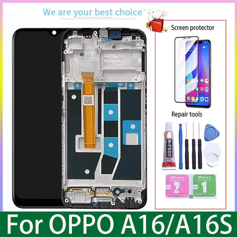 6.52" Original LCD For Oppo A16 A16s Display CPH2269 CPH2271 With Frame Touch Screen Digitizer Assem