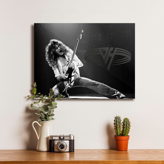 Stok Baru Poster Music Guitarist Eddie van Halen - Dekorasi Hiasan Dinding Kayu