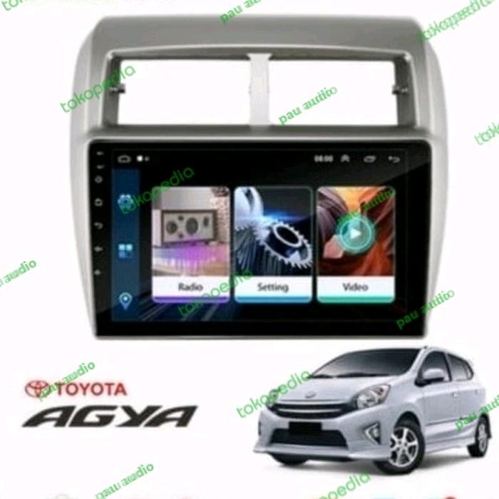 RideOn- frame head unit android 9 inch mobil ayla/agya