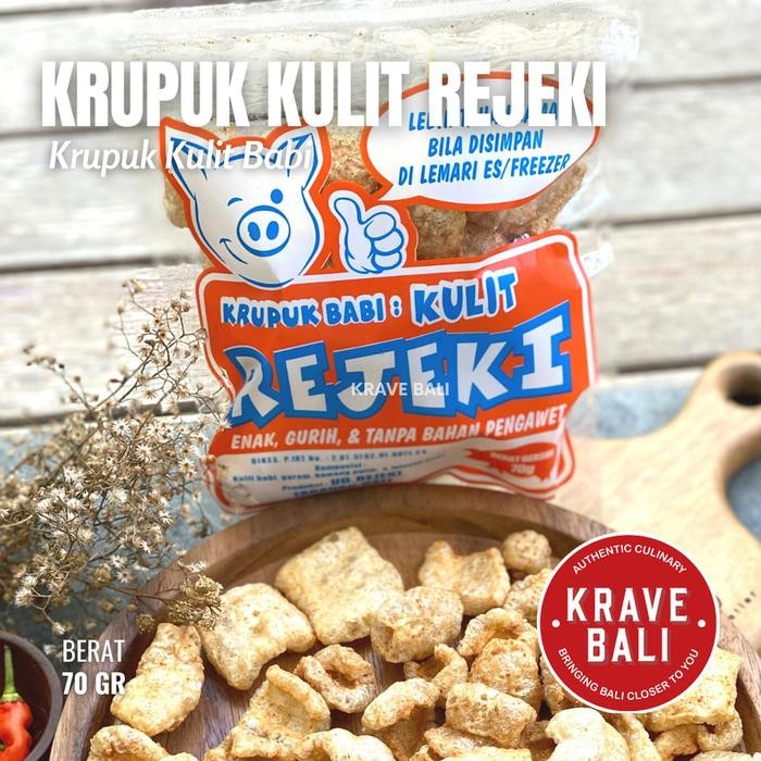 

Terlaris- Krave Bali Kerupuk Kulit Babi Rejeki 70 Gram Krupuk Babi Asli - Makanan Khas Bali Asli