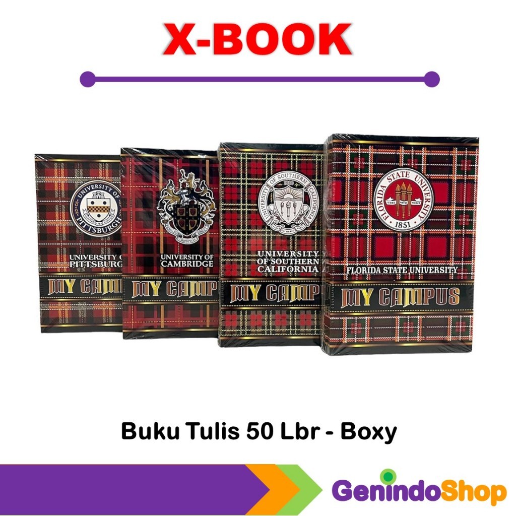 

Buku Tulis Campus 50 Lembar Boxy X-BOOK (10 Pcs)