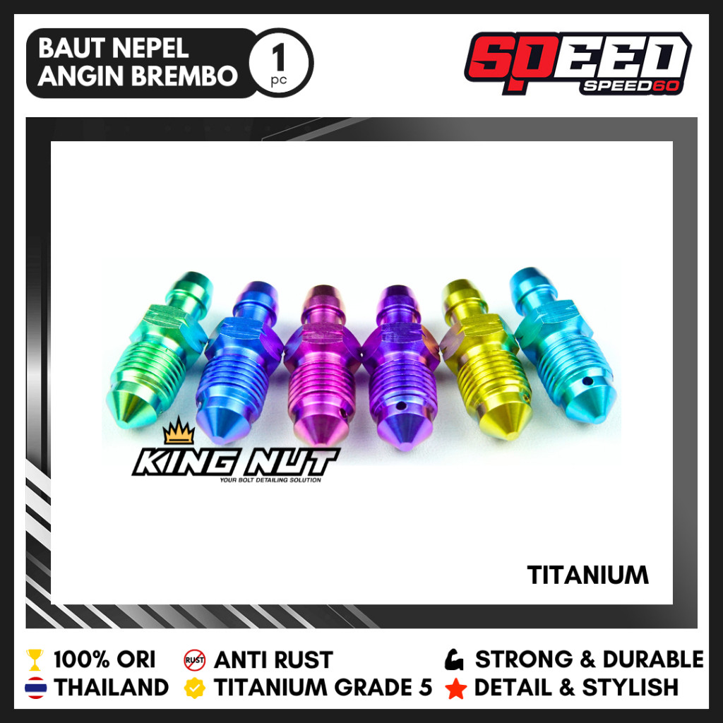 Titanium Probolt Baut Nepel Angin Kaliper Brembo 5 King Nut Thailand