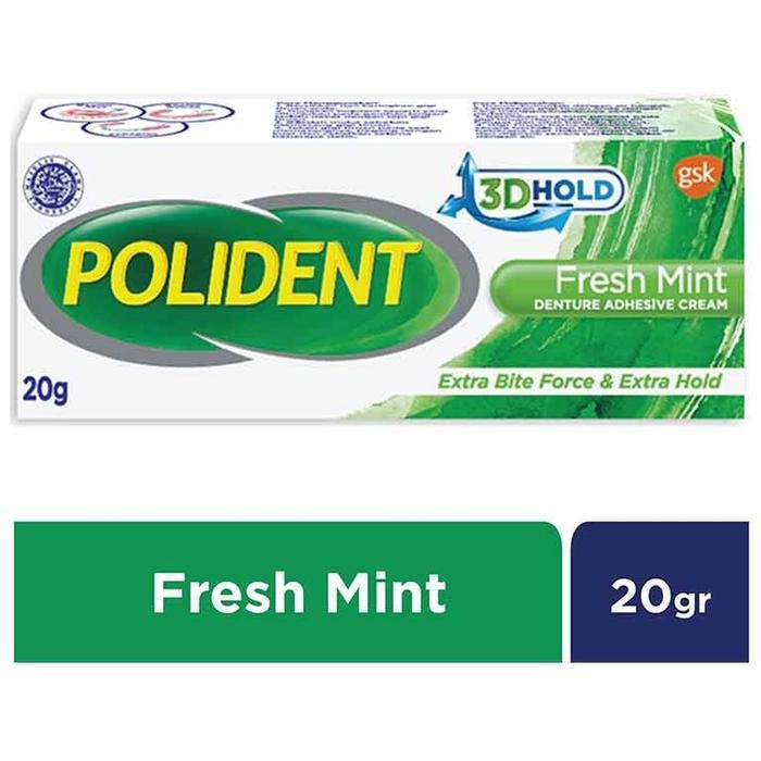 Polident Fresh Mint Perekat Gigi Palsu 20g - Polident 20