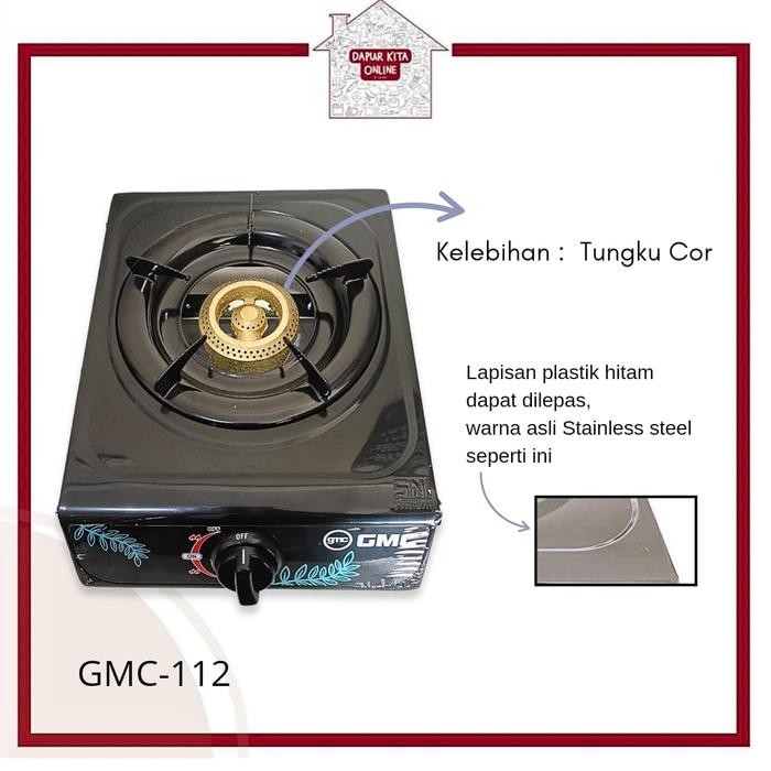 Kompor Gas 1 tungku 1tungku Stainless / Si Api Biru GMC / GMC Kompor Gas 1 Tungku Tipe 112 Stainless