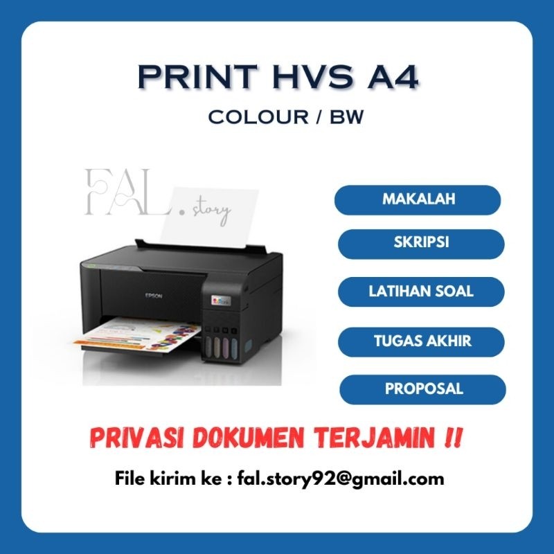 

[100 Lembar A4] Print Hvs BW / Full colour A4 Express 1 jam selesai